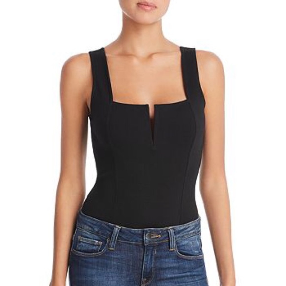 NWT GUESS Bodysuit, Square Neck, Notch Front